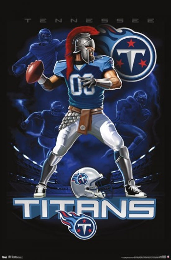 Titans Quarterback Poster Print - 24x36 inches, vibrant football art