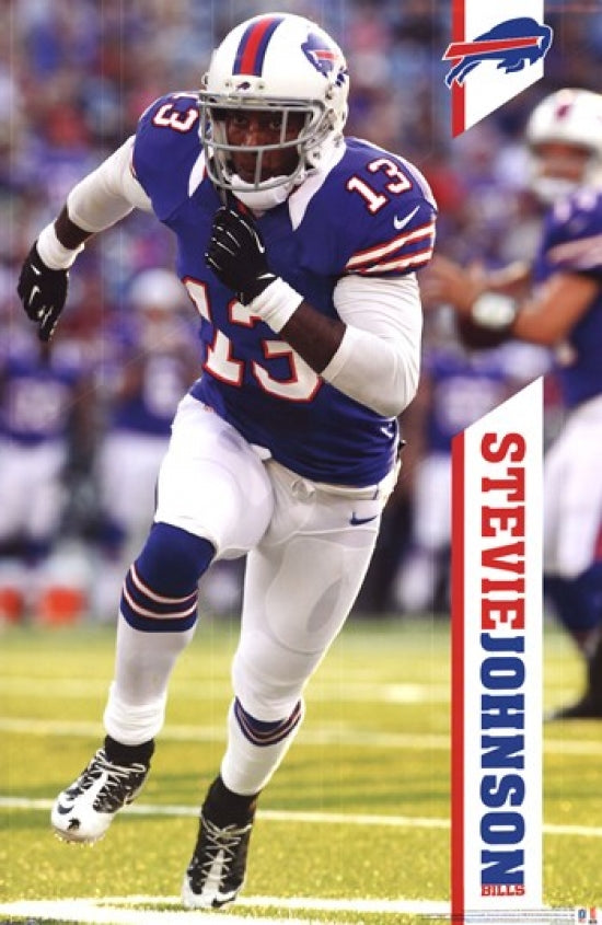 Buffalo Bills Stevie Johnson 2012 Poster Print featuring vibrant colors and NFL spirit.