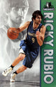 Minnesota Timberwolves Ricky Rubio Poster Print in vibrant colors.