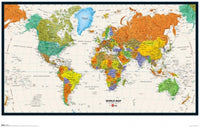World Map 09 Poster Print showcasing vibrant colors and intricate details.