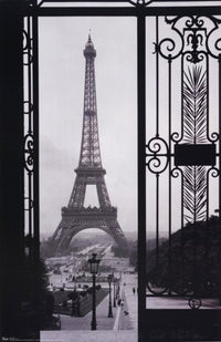 Eiffel Tower - Gate Poster Print (24x36) - Rolled Art