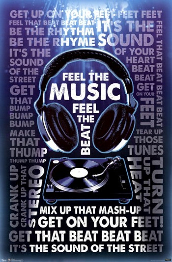 Feel The Music Wall Art Poster Print - 24x36