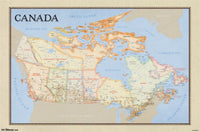 Map of Canada 13 Poster Print - 24x36 Rolled Poster
