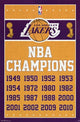 Los Angeles Lakers Champions Poster Print featuring vibrant colors and dynamic design.