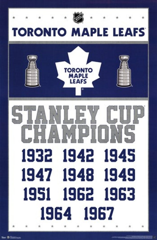 Maple Leafs Champions 13 Poster Print 22x34 - Sports Decor