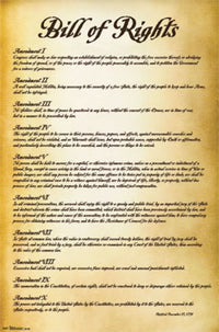 Bill of Rights USA Poster Print - Rolled Art for Home & Office