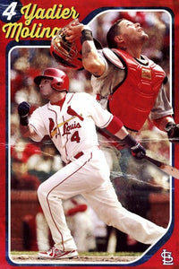 St. Louis Cardinals Yadier Molina Poster Print showcasing vibrant colors and action.