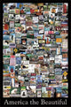 America The Beautiful Poster Print showcasing stunning landscapes.