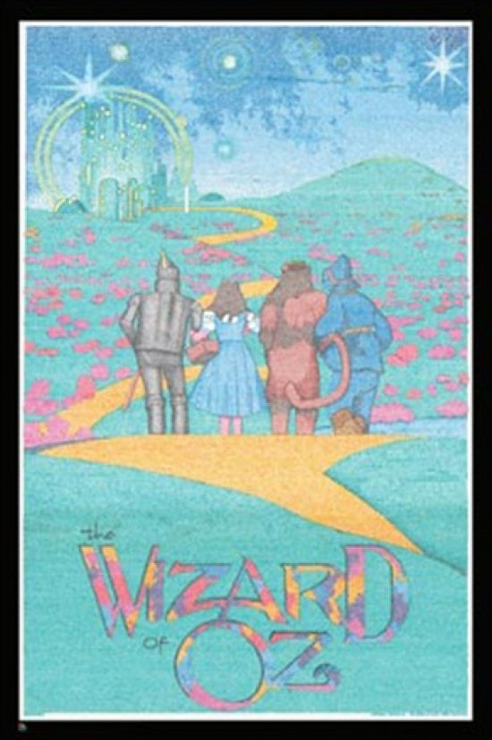 Wizard of Oz Poster Print featuring iconic characters and vibrant colors.