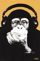 Headphone Monkey Rolled Poster Print by Steez - 24x36
