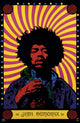 Jimi Hendrix Psychedelic Poster Print - 24x36