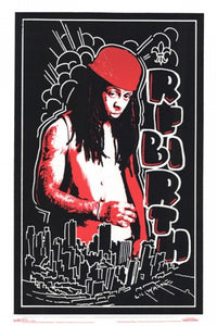 Black Light Lil Wayne Rebirth Poster Print showcasing vibrant hip hop art.