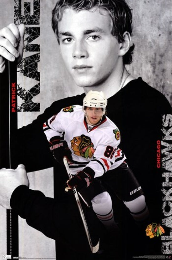 Patrick Kane Chicago Blackhawks poster print showcasing vibrant action.