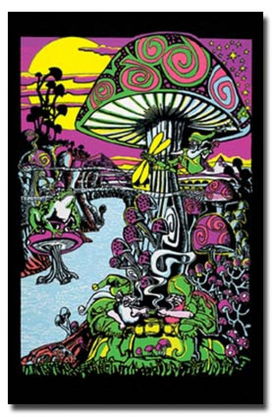 Black Light - Mushroom Rolled Poster Print