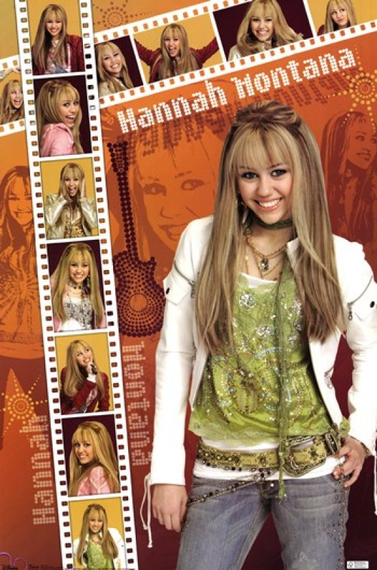 Hannah Montana Film Strip Poster Print showcasing iconic scenes from the series.
