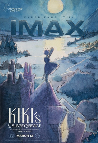 Kiki's Delivery Service Movie Poster featuring Kiki and her cat, perfect for fans of the animated film.