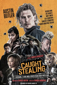 Caught Stealing Movie Poster Print showcasing vibrant colors and cinematic design.