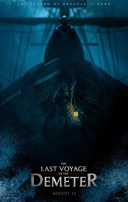 The Last Voyage of the Demeter movie poster featuring haunting imagery.