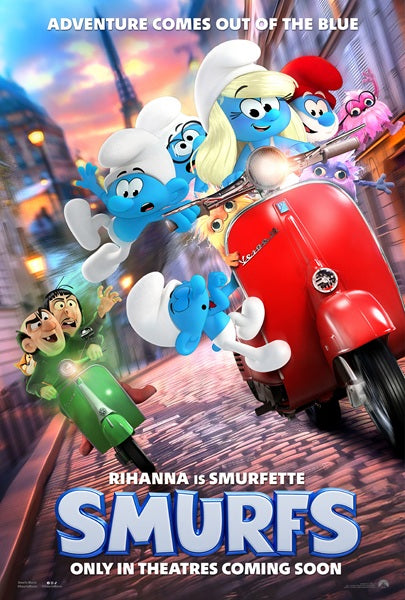 Smurfs Movie Poster Print featuring colorful characters from the animated series.
