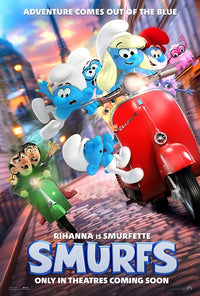Smurfs Movie Poster Print featuring colorful characters from the animated series.