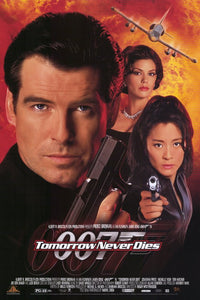 Tomorrow Never Dies Movie Poster Print featuring action-packed imagery.