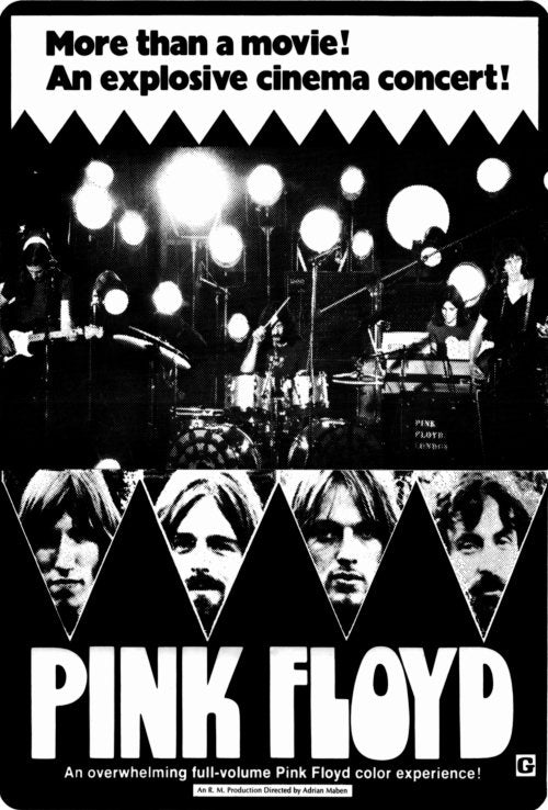 Pink Floyd Live at Pompeii Movie Poster Print featuring iconic concert imagery