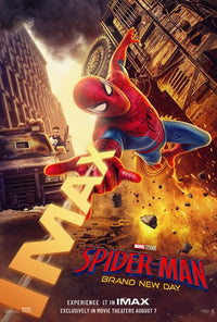 Spider-Man Brand New Day Movie Poster Print featuring vibrant colors and iconic character.