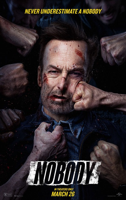 Nobody Movie Poster featuring action-packed visuals.