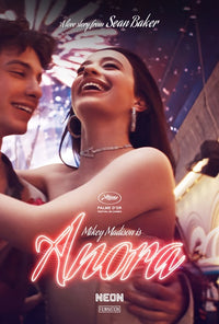 Anora Movie Poster featuring vibrant cinematic art.