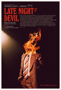 Late Night with the Devil Movie Poster Print featuring horror film imagery.