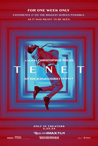 Tenet movie poster print showcasing dramatic visuals and design.