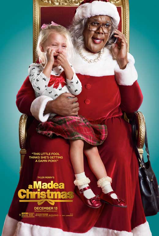 Tyler Perry's A Madea Christmas Movie Poster featuring festive holiday themes.