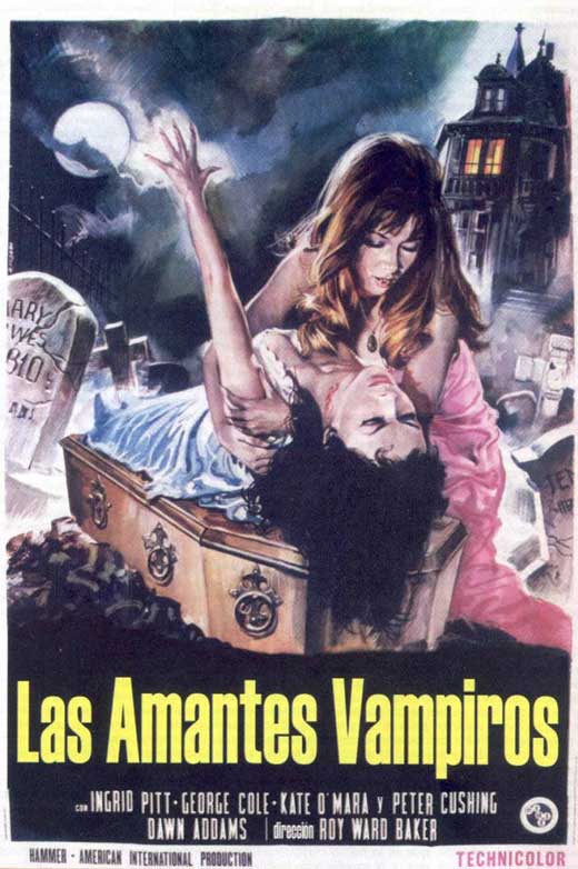 The Vampire Lovers Movie Poster Print featuring classic horror imagery.
