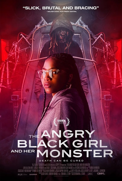The Angry Black Girl and Her Monster movie poster featuring bold imagery and striking colors.