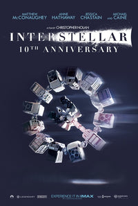 Interstellar movie poster featuring stunning space artwork.