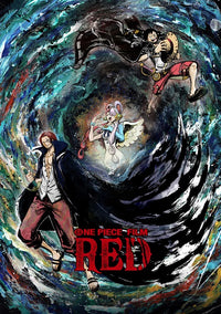 One Piece Film: Red Movie Poster featuring vibrant anime artwork.