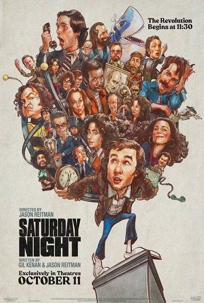 Saturday Night Movie Poster Print showcasing vibrant colors and cinematic nostalgia.