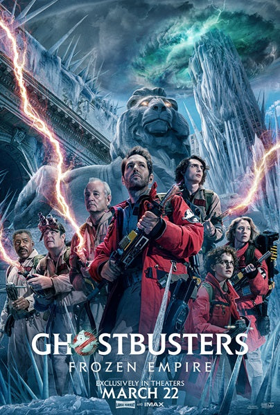 Ghostbusters Frozen Empire Movie Poster featuring vibrant colors and iconic imagery.