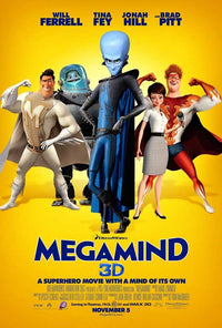 Megamind Movie Poster Print in vibrant colors, 27 x 40 inches.