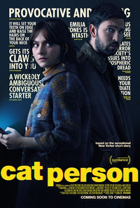 Cat Person Movie Poster Print showcasing vibrant artwork.