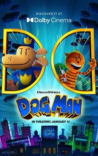 Dog Man Movie Poster Print featuring vibrant artwork for children's decor.