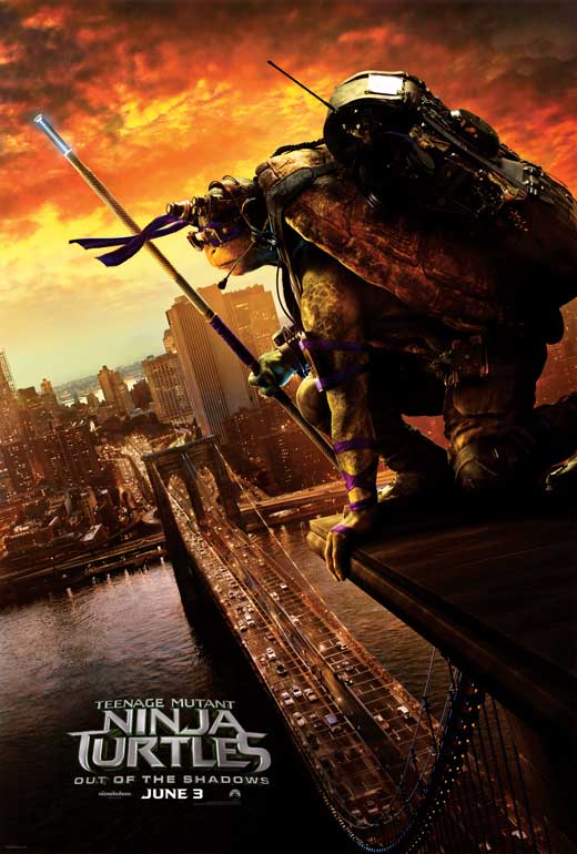 Teenage Mutant Ninja Turtles: Out of the Shadows movie poster, vibrant and action-packed artwork.