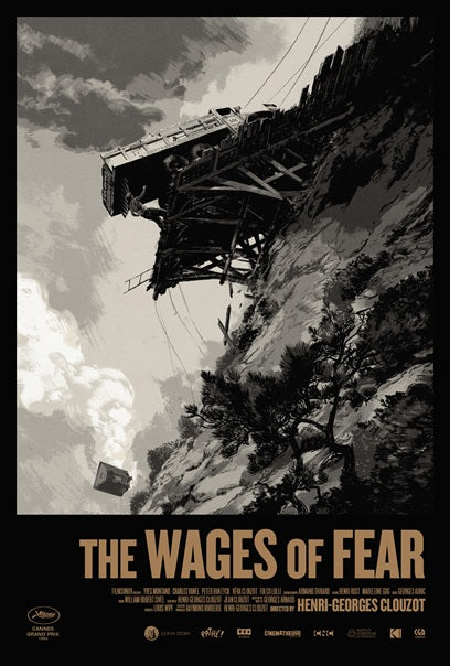 Wages of Fear Movie Poster Print featuring suspenseful cinematic art.