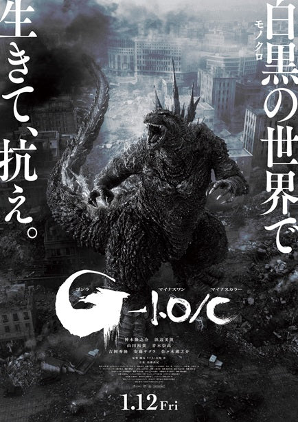 Godzilla Minus One Movie Poster Print showcasing the iconic monster.