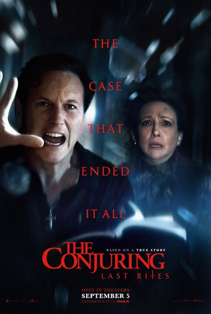 The Conjuring Last Rites Movie Poster featuring horror film artwork.
