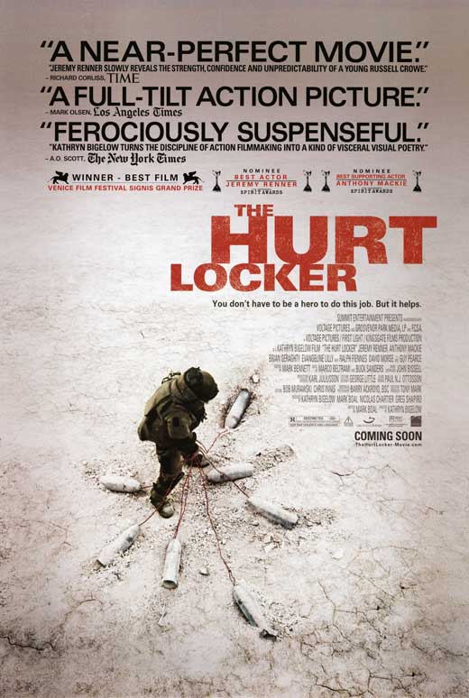 Hurt Locker Movie Poster featuring intense military action, 27 x 40 inches.
