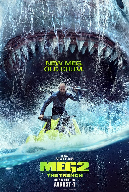 Meg 2: The Trench Movie Poster featuring the Megalodon.
