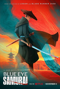 Blue Eye Samurai Movie Poster Print featuring dynamic visuals and vibrant colors.