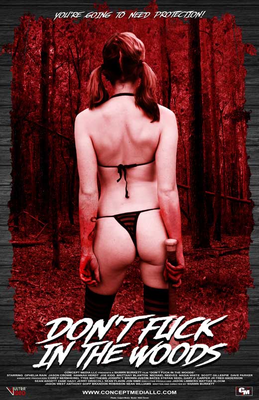 Don't Fuck in the Woods movie poster print showcasing bold graphics.