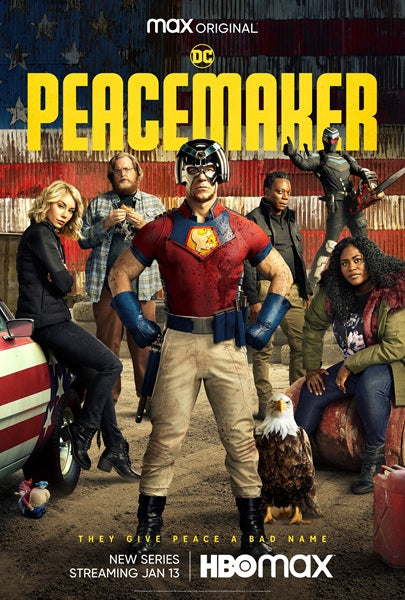Peacemaker movie poster print featuring vibrant artwork.